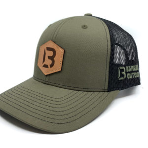 Barebone Classic Leather Patch Snapback - Olive green